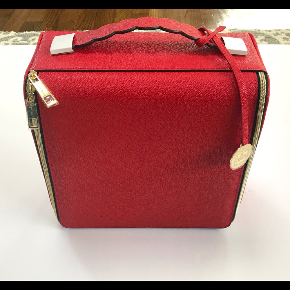 Estee Lauder Holiday Red Train Case Makeup Bag
